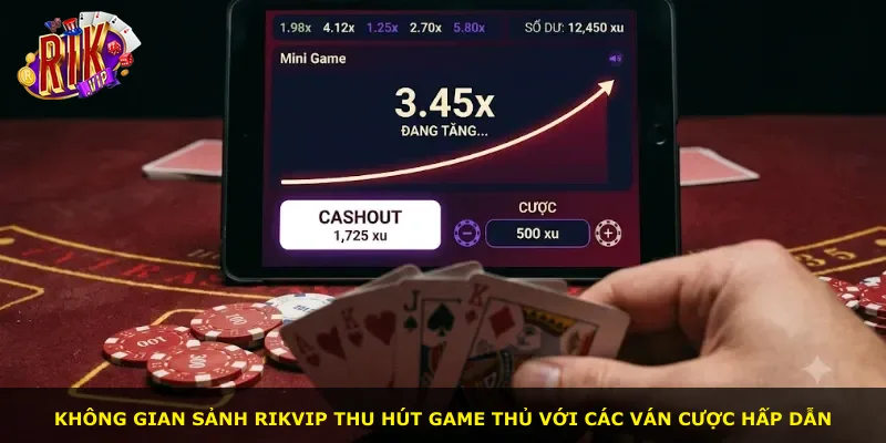 Không gian sảnh Rikvip thu hút game thủ với các ván cược hấp dẫn