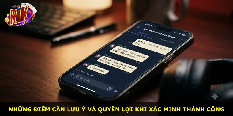 Những điểm cần lưu ý và quyền lợi khi xác minh thành công