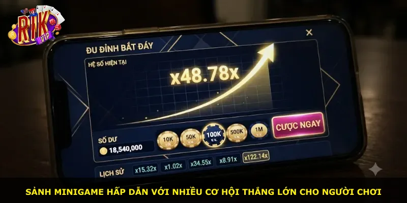 Sảnh minigame hấp dẫn với nhiều cơ hội thắng lớn cho người chơi