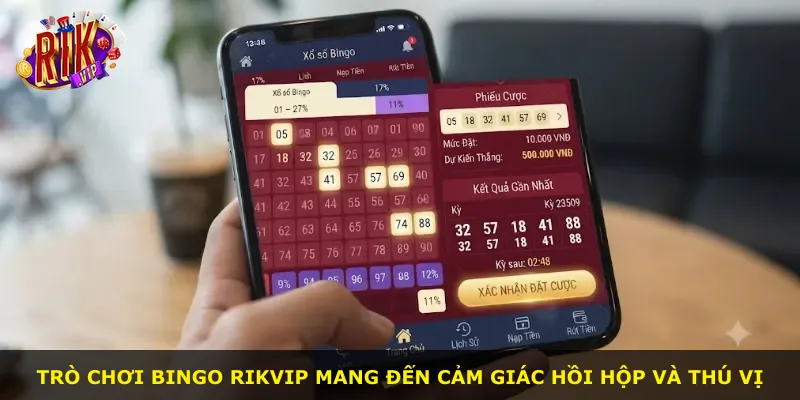Trò chơi Bingo Rikvip mang đến cảm giác hồi hộp và thú vị